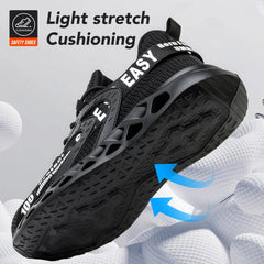 SHOWLU FASHION STORE Light Breathable Sneaker Men Work Safety Shoes Anti-puncture Male Indestructible Shoes Non Slip  Steel Toe Cap Security Shoes