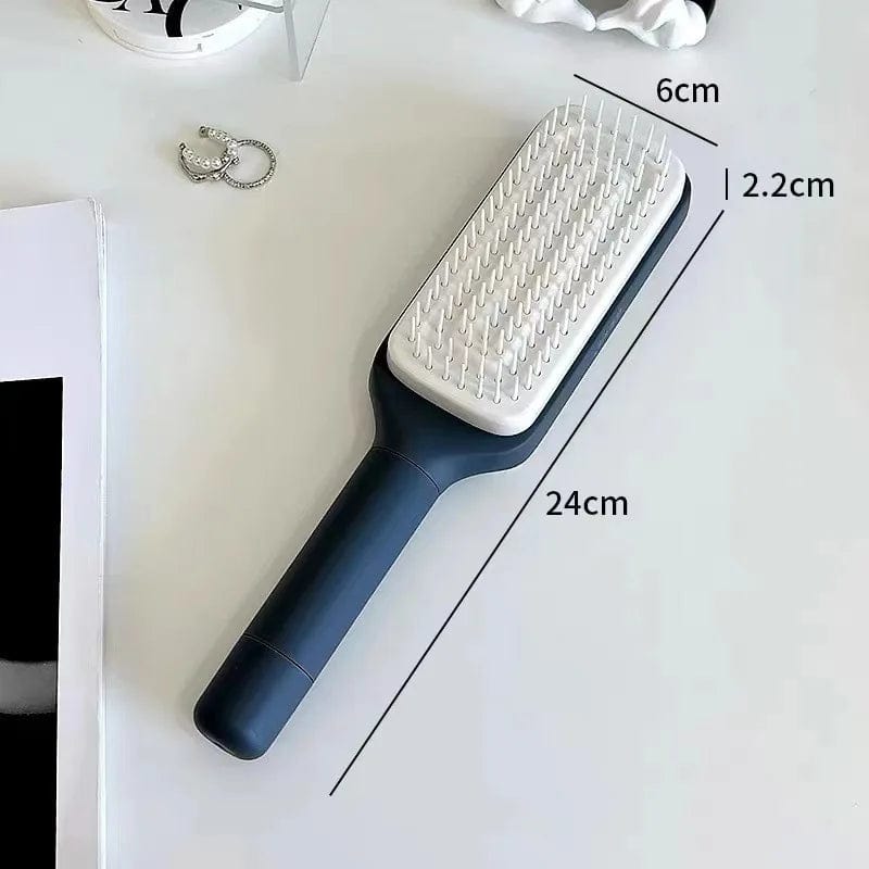 SHOWLU FASHION STORE Light gray YS-Rotating hair comb, one click cleaning, telescopic massage comb, air cushion, airbag comb, women's anti-static hair comb