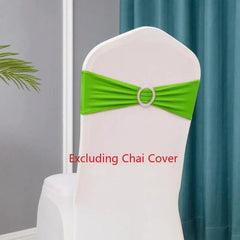 Showlu Fashion Store light green / 10 pcs 10pcs/lot Stretch Lycra Spandex Chair Covers Bands With Buckle Slider For Wedding Decorations Wholesale Chair Sashes Bow heart