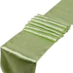 Showlu Fashion Store Light green 10Pcs/Set Satin Table Runner 30cm x 275cm For Wedding Party Event Banquet Home Table Decoration Supply Table Cover Accessories