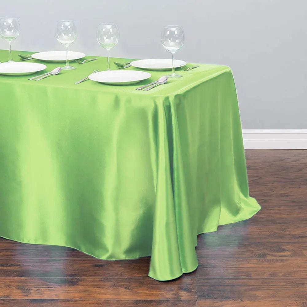  Showlu Fashion Store Light green / 228x396cm-90x156inch Rectangular Table Cloth Satin Cloth Square Table Cloth suitable for buffet table party holiday dinner wedding banquet decoration