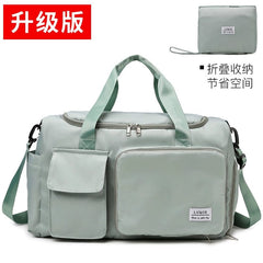 SHOWLU FASHION STORE Light green / Big Foldable Fashion One-Shoulder Business Trip Pending Travel Bag