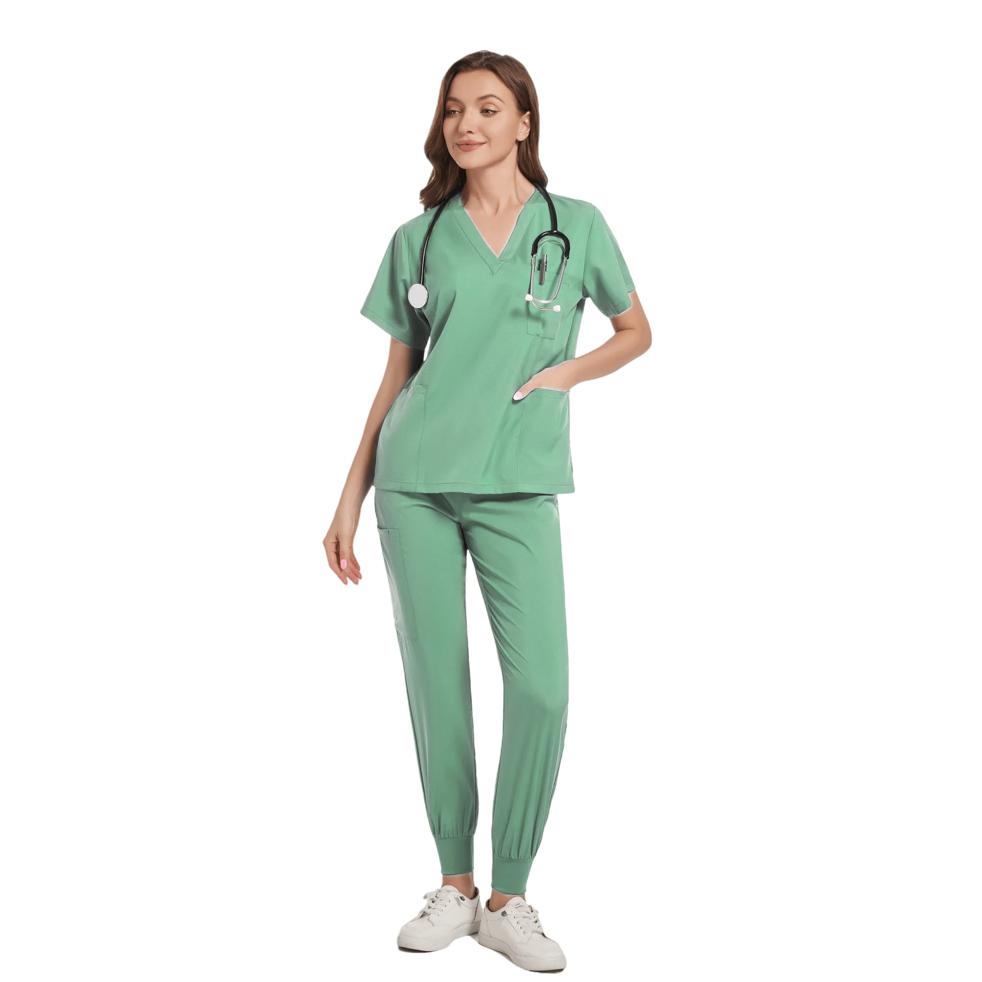 SHOWLU FASHION STORE Light Green / S Women Scrub Set Surgical Nursing Scrub Sets Hospital Uniform Medical Factory Wholesale Uniforms Womens Custom Scrubs