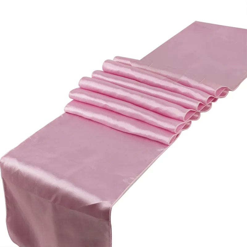 Showlu Fashion Store Light Pink 10Pcs/Set Satin Table Runner 30cm x 275cm For Wedding Party Event Banquet Home Table Decoration Supply Table Cover Accessories