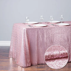  Showlu Fashion Store light pink / 150x300cm-59x118in Glitter Sequin Table Cloth Rectangular Table Cover Rose Gold Tablecloth For Wedding Birthday Party Home Decoration Custom Size