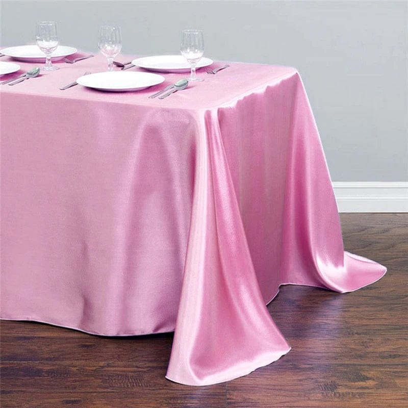  Showlu Fashion Store Light pink / 228x335cm-90x132inch Rectangular Table Cloth Satin Cloth Square Table Cloth suitable for buffet table party holiday dinner wedding banquet decoration