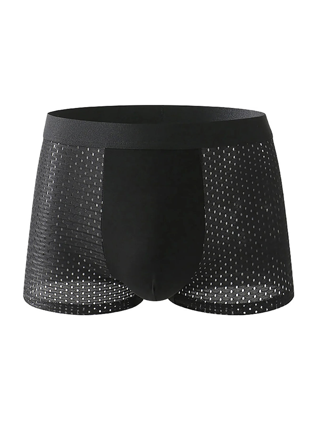 Showlu Men's Ice Silk Mesh Boxer Shorts in breathable fabric, part of an 8-pack set, showcasing lightweight, comfortable lingerie.