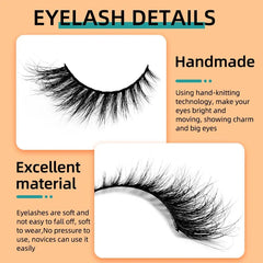 A pair of handmade 3D mink eyelashes featuring a soft, high-quality design.