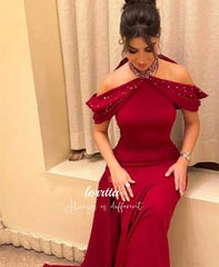 SHOWLU FASHION STORE Lorrtta Fishtail Cut Party Dress Special Occasion Dresses Glitter Decoration Evening Robe Soiree Robes De Cocktail Customized