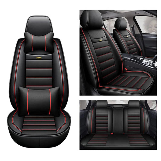  Showlu Fashion Store Luxury Car Seat Cover Protector for tesla model 3 PU leather Front Rear Back Cushion Protection Pad Mat Backrest car Accessories