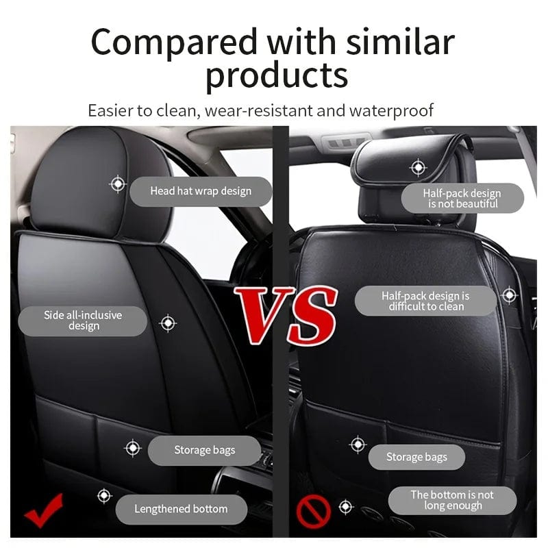  Showlu Fashion Store Luxury Car Seat Cover PU Leather Automobiles Seat Cushion Protector Chair Four Seasons Vehicle Interior Car Accessories