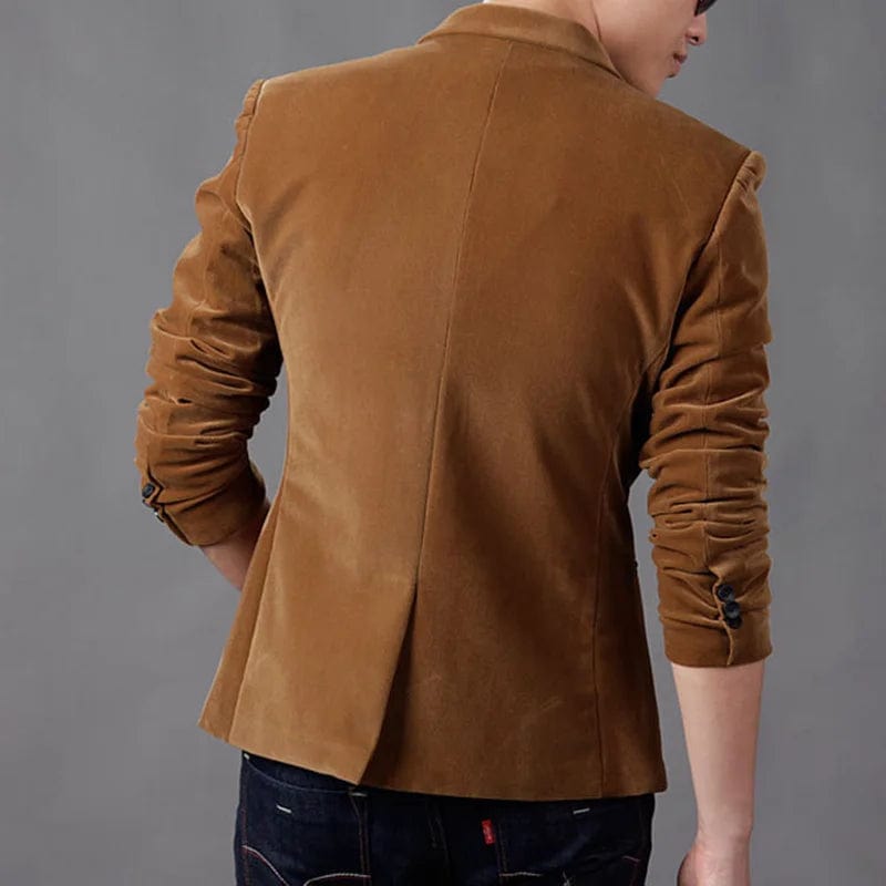 SHOWLU FASHION STORE Luxury Corduroy Men Blazer New 2022 Autumn Fashion High Quality Classic Busines Coat Slim Fit Men Suit Blazers Plus Size 4XL-M