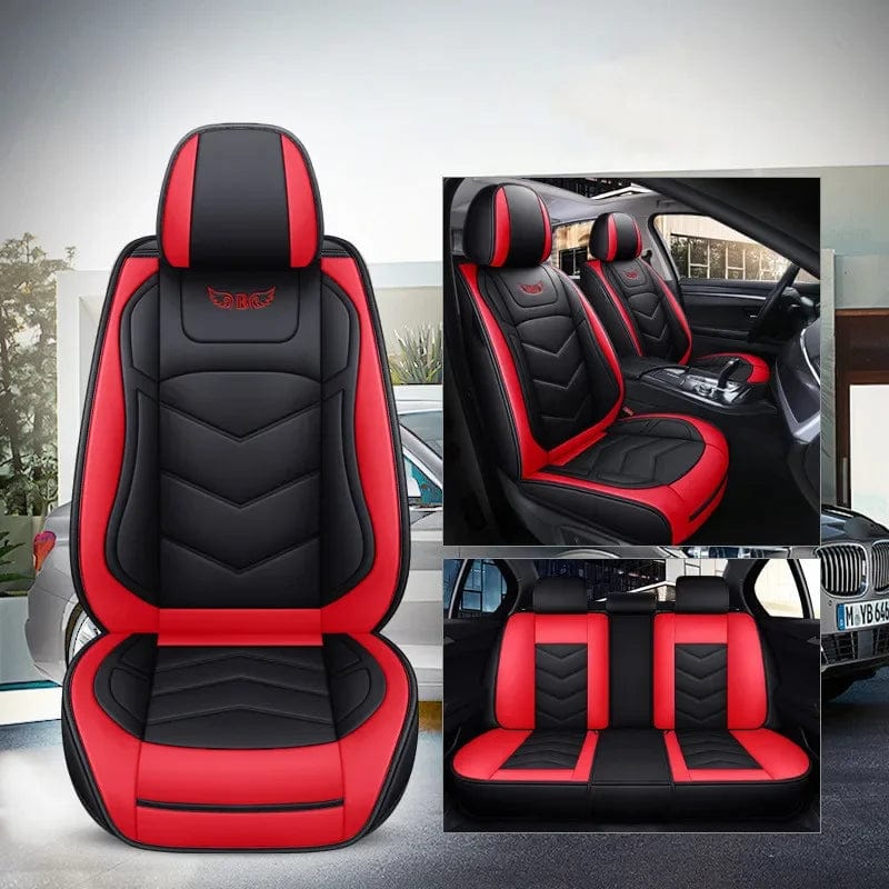  Showlu Fashion Store Luxury Leather Car Seat Cover Set For Most Auto Chair Protector Pad Comfort Car Seat Cushion Universal Automotive Accessories