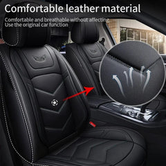  Showlu Fashion Store Luxury Leather Car Seat Cover Set For Most Auto Chair Protector Pad Comfort Car Seat Cushion Universal Automotive Accessories