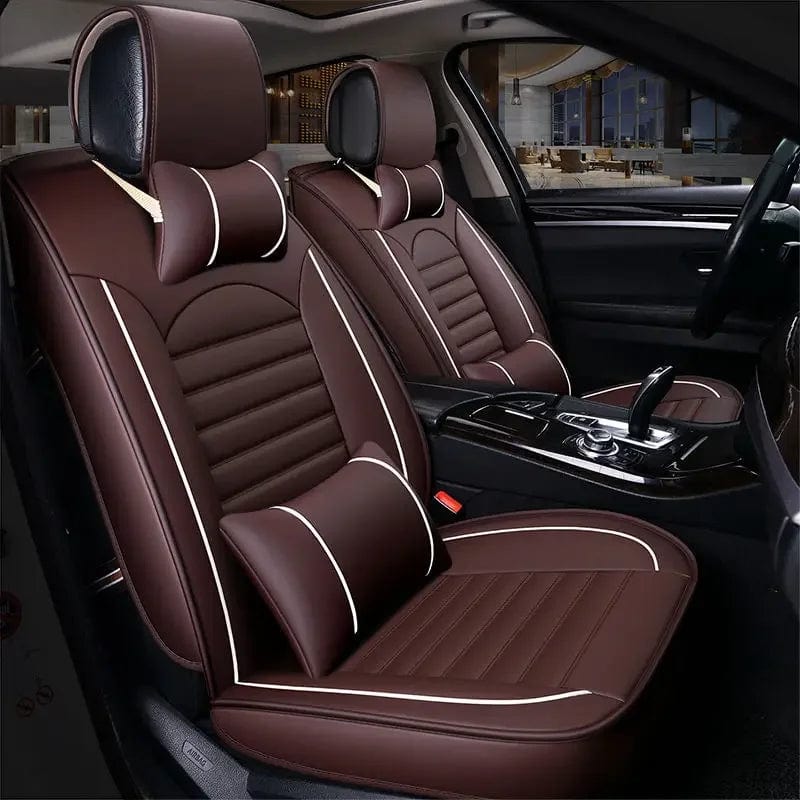  Showlu Fashion Store Luxury Quality Leather Car Seat Cover Comfortable  Four Seasons Universal Front/ Rear/ Full Set Cover Cushion Car Seat Protector