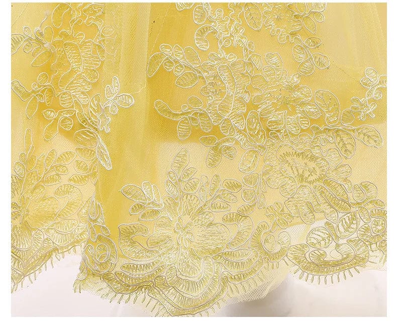 Showlu Fashion Velvet Snow White Dress for girls, princess birthday costume with bow, perfect for parties, carnival, and Easter celebrations.