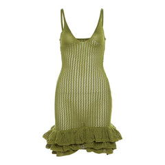  Showlu Fashion Store M / Green(Green) Sultry Knitted Cut-Out Sling Dress