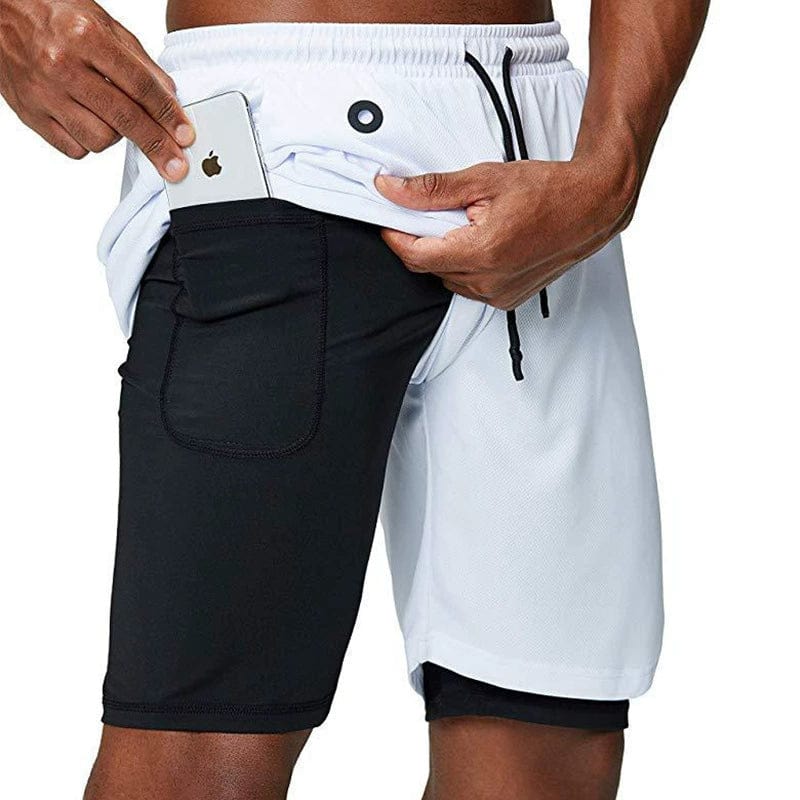  Showlu Fashion Store M / White Crazy Muscle Workout Personalized Trendy Quick-Dry Men's Shorts