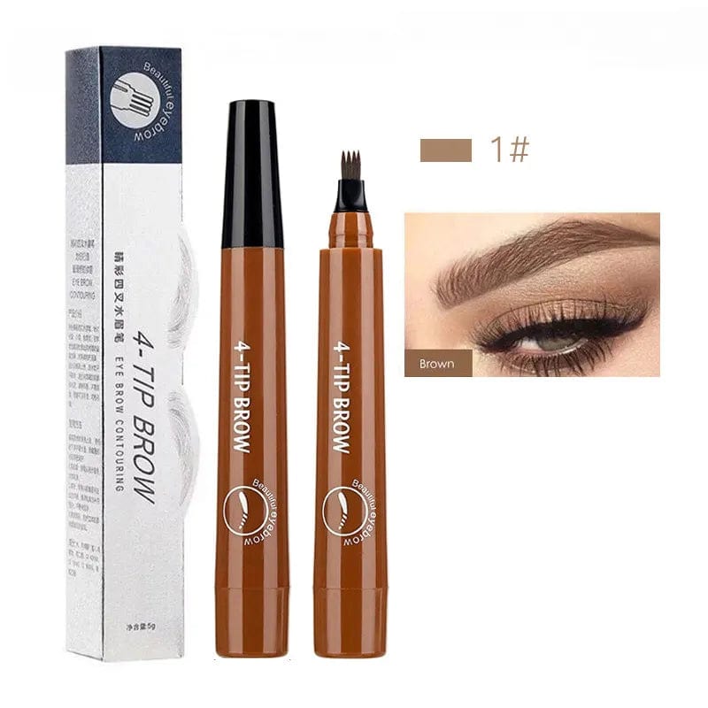 Showlu Fashion Store M01 5 Colors Waterproof 4 Fork Tip Eyebrow Tattoo Pencil Long Lasting Brown Liquid Eyebrow Pen Eye Cosmetics Women Beauty Makeup