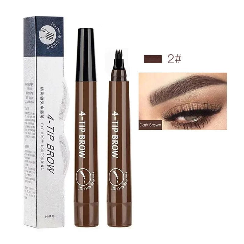 Showlu Fashion Store M02 5 Colors Waterproof 4 Fork Tip Eyebrow Tattoo Pencil Long Lasting Brown Liquid Eyebrow Pen Eye Cosmetics Women Beauty Makeup