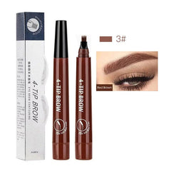 Showlu Fashion Store M03 5 Colors Waterproof 4 Fork Tip Eyebrow Tattoo Pencil Long Lasting Brown Liquid Eyebrow Pen Eye Cosmetics Women Beauty Makeup