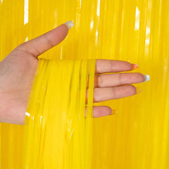 Showlu Fashion Store Macaron yellow / 2M drop 1M width Advanced Birthday Party Decorations Backdrop Wall Foil Tassel Fringe Curtain Kids Adult Photo Booth Baby Shower Party Supplies