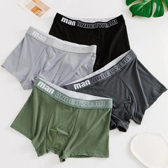  Showlu Fashion Store Man Underwear Fashion Solid Cotton Comfortable Breathable Boxers Men's Underpants Male Letter Printed Panties Shorts Underwear