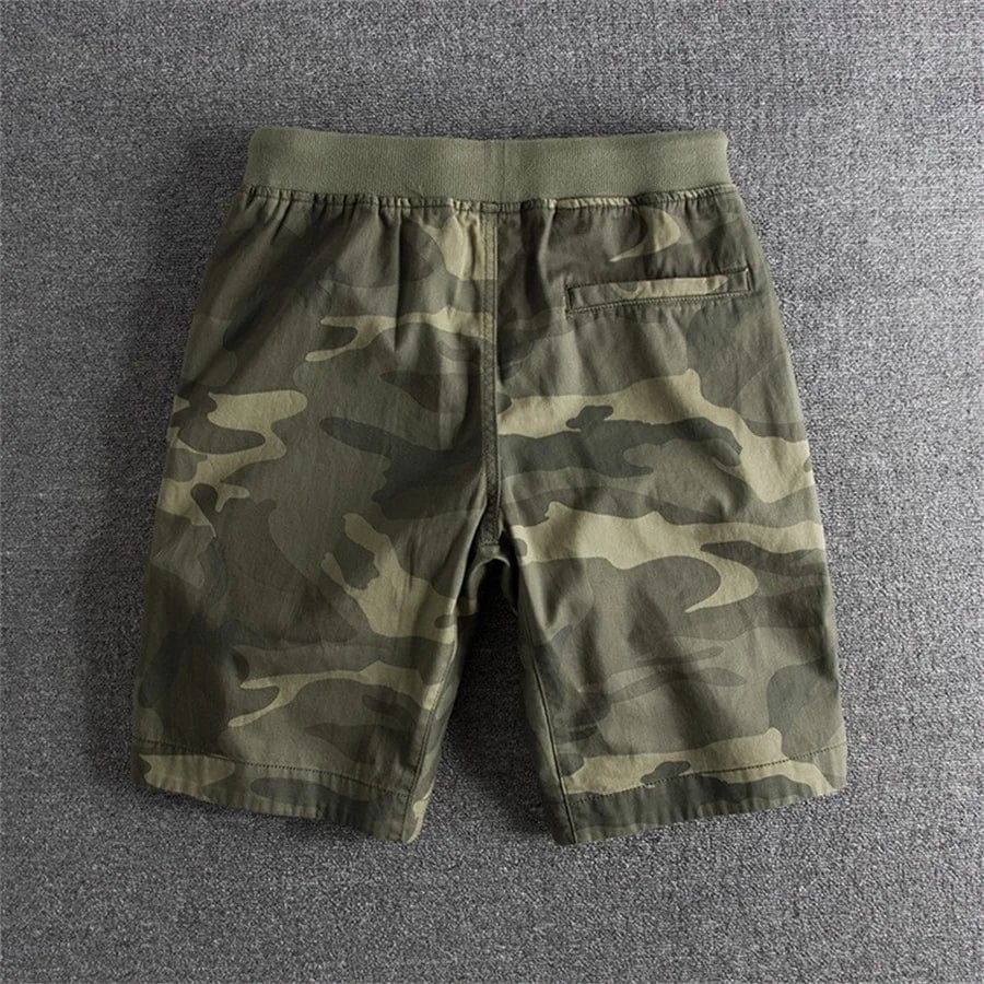 SHOWLU FASHION STORE Men Camouflage Shorts Casual Elastic Waist Comfort Loose Jogging Pants Cotton Cargo Gym Running Shorts Beach Pants