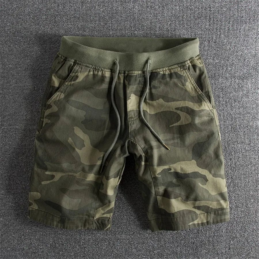 SHOWLU FASHION STORE Men Camouflage Shorts Casual Elastic Waist Comfort Loose Jogging Pants Cotton Cargo Gym Running Shorts Beach Pants