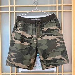 SHOWLU FASHION STORE Men Camouflage Shorts Casual Elastic Waist Comfort Loose Jogging Pants Cotton Cargo Gym Running Shorts Beach Pants