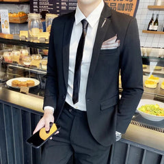 SHOWLU FASHION STORE Men Dress Blazers Pants Vest 3 Piece Set / Male Wedding New 2024 Autumn Business Formal Plaid Suit Luxury Slim Fit Coat Trousers