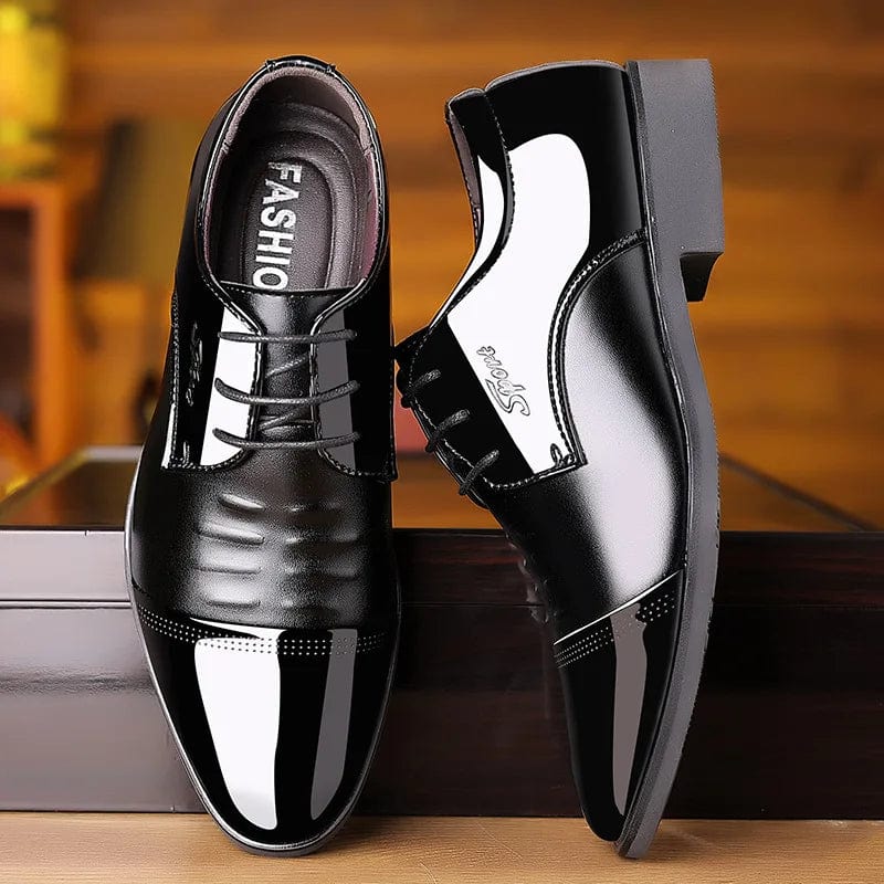  Showlu Fashion Store Men Dress Shoes Patent Leather Oxford Shoes Male Formal Shoes Big Size 38-48 Handsome Men Pointed Toe Shoes for Wedding