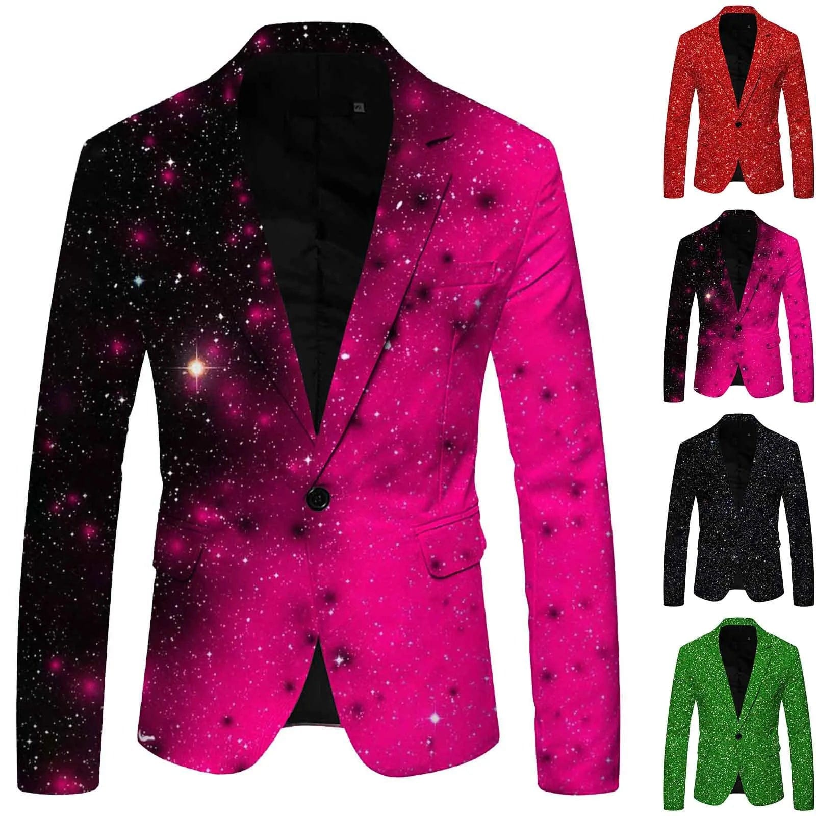 SHOWLU FASHION STORE Men Nightclub Prom Suit Blazer Men Costume Homme Stage Clothes For Singers Shiny Gold Sequin Glitter Embellished Blazer Jacket