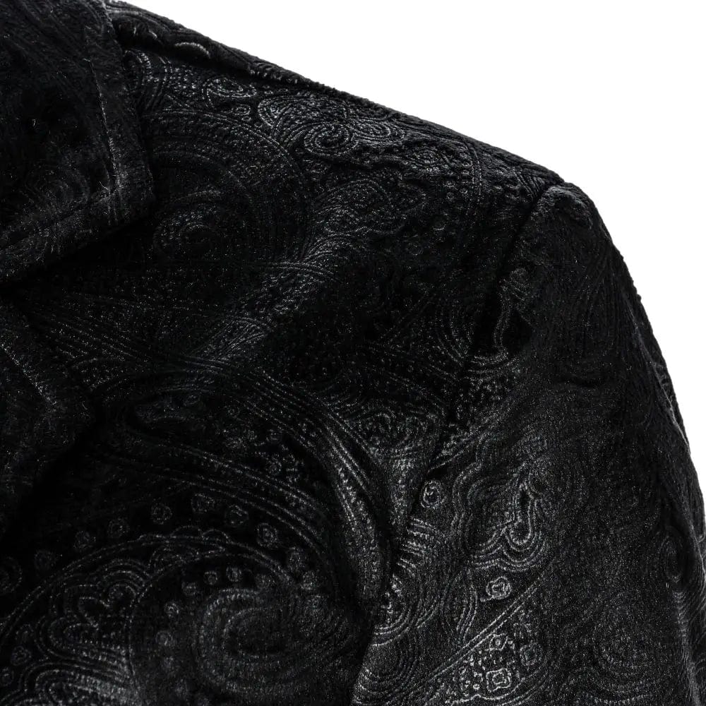  Showlu Fashion Store Men's Blazer Grain Texture Patterned Pocket SingleButton Casual Night Club Bar Stage Wedding  Conference Dinner Men's Wear