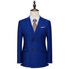 SHOWLU FASHION STORE Men's Double-breasted Business Suit Jackets Men's High Quality Fashion Slim Solid Color Tuxedo Man Casual luxury Blazers 6XL-M