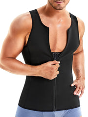 SHOWLU FASHION STORE Men's Sculpting Body Shaper Vest - Ultimate Streamlined Compression Support, Tummy & Chest Sculpting, 2-in-1 Zipper Tank Top for Slimming and Confidence Boosting