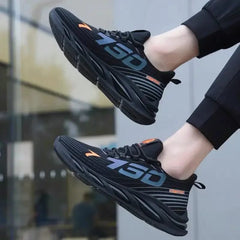 SHOWLU FASHION STORE Men's sports and leisure shoes, men's summer trend new shoes, round headed black men's sports shoes