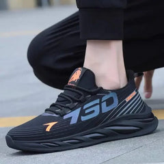 SHOWLU FASHION STORE Men's sports and leisure shoes, men's summer trend new shoes, round headed black men's sports shoes