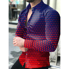 SHOWLU FASHION STORE Men's Star Sky Printed Long Sleeve Shirt 2023 Fashion Design Luxury Long Sleeve Tops Men's Four Seasons Button Lapel Shirts