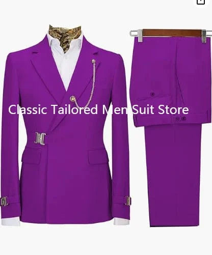 SHOWLU FASHION STORE men's 2-piece slim fit suit with Italian cotton blazer and matching pants, ideal for business or formal occasions