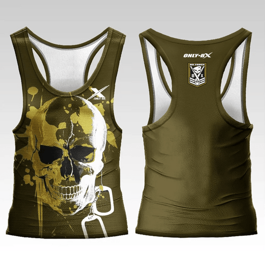 SHOWLU FASHION STORE Men's Tank Top Gym Training Vest Comfortable Muscle Men's Tank Top Skull Printed Tank Top Training Shirt Sleeveless T-Shirt