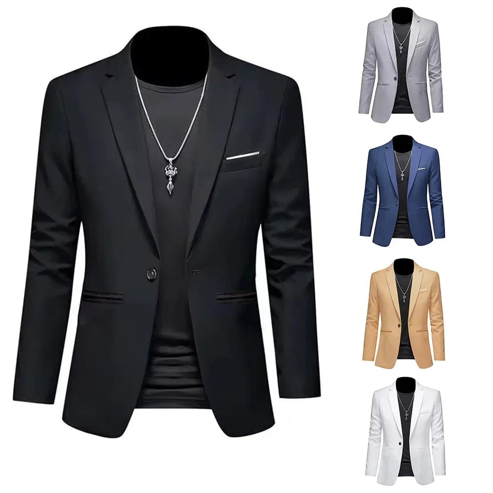 SHOWLU FASHION STORE Men's' Trendy Light Luxury Suit Jacket  Autumn Slim Fit  Casual Business Suit Non-ironing Anti-wrinkle Solid Color Classic Suit