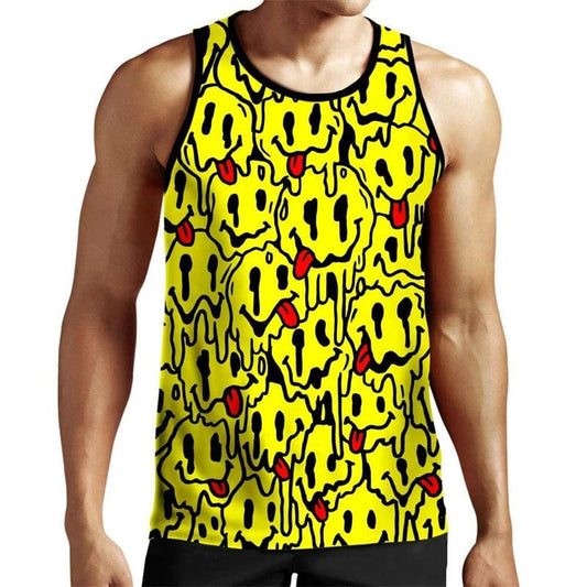 SHOWLU FASHION STORE Men Sleeveless Top 3D Funny Graffiti Women Fashion Tops Summer Oversized Harajuku Gym Man Tank Top New Running Shirt Tank Tops