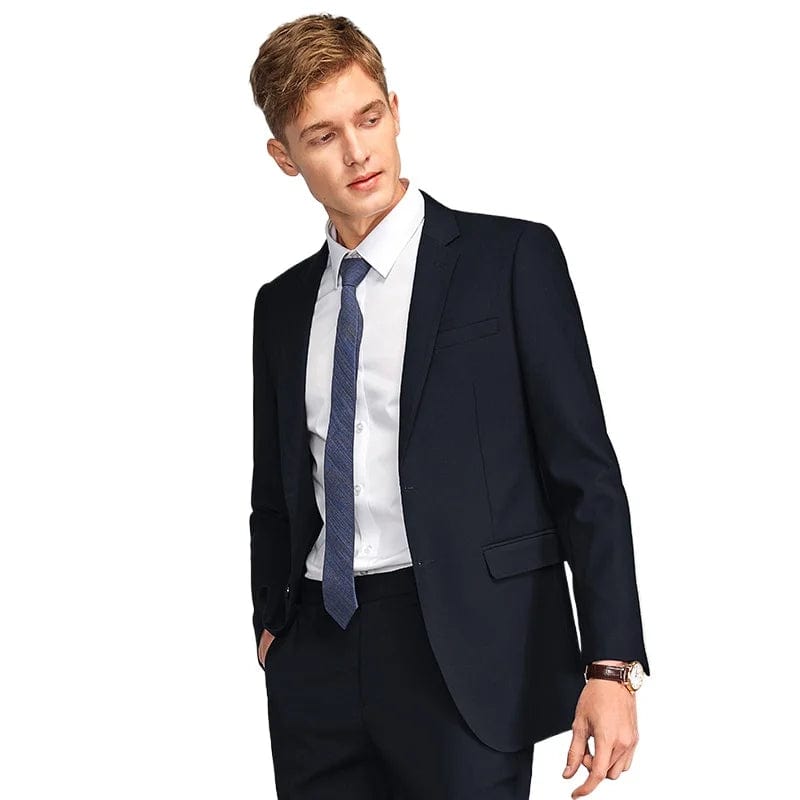  Showlu Fashion Store Mens Suits (Blazer+ Pants) Fashion Business Casual Slim-fit Formal Dress Banquet Work English Style Evening Dress Solid Color