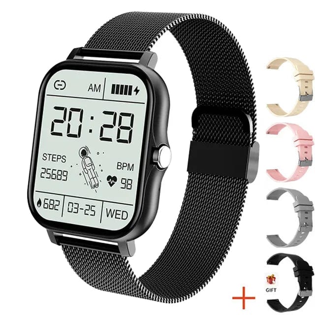  Showlu Fashion Store Mesh belt black 1 Customize the watch face Smart watch Women Bluetooth  New Smart Watch Men For Xiaomi Samsung Android IOS Phone Watches