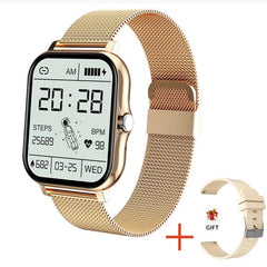 Showlu Fashion Store Mesh belt gold Customize the watch face Smart watch Women Bluetooth  New Smart Watch Men For Xiaomi Samsung Android IOS Phone Watches