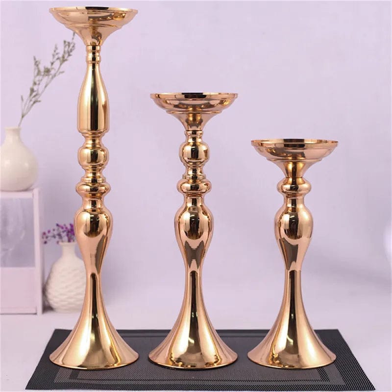 Showlu Fashion Store Metal Candle Holders Flowers Vase Candlestick Centerpieces Road Lead Candelabra Centerpieces Wedding porps Christmas decoration