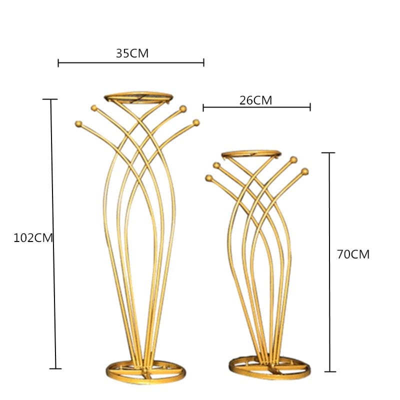  Showlu Fashion Store Metal Flower Vase Floor Vases Column Stand Metal Road Lead, Wedding Centerpiece Geometric Pot Table Rack for Home Decor 10 Pcs