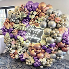  Showlu Fashion Store Metallic Balloons Birthday Party Baby Shower Wedding Decorations Chrome Purple Blue Rose Gold Pink Red Silver 10/20/30pcs Ballon