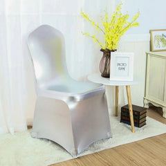  Showlu Fashion Store Metallic Gold Silver Spandex Chair Cover Wedding Decoration Shiny Bronze Colour Lycra Luxury Design Nice Quality